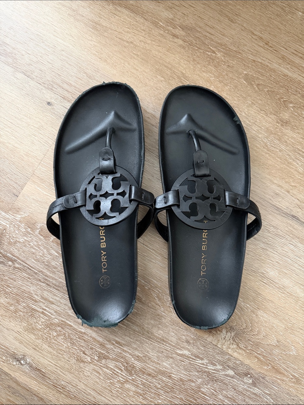 Tory Burch Cloud Miller Black Leather Sandals 8.5